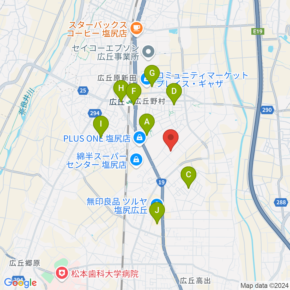 ティーズギター周辺の駐車場・コインパーキング一覧地図