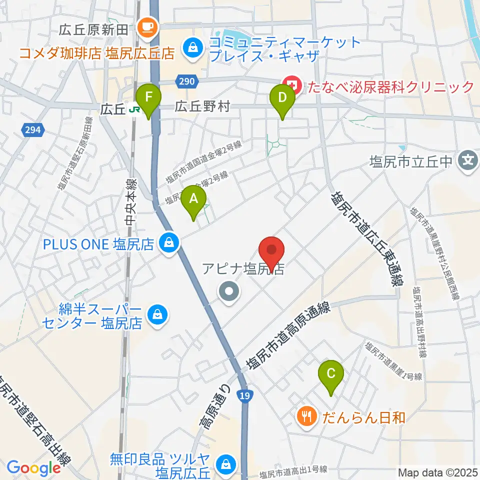 ティーズギター周辺の駐車場・コインパーキング一覧地図