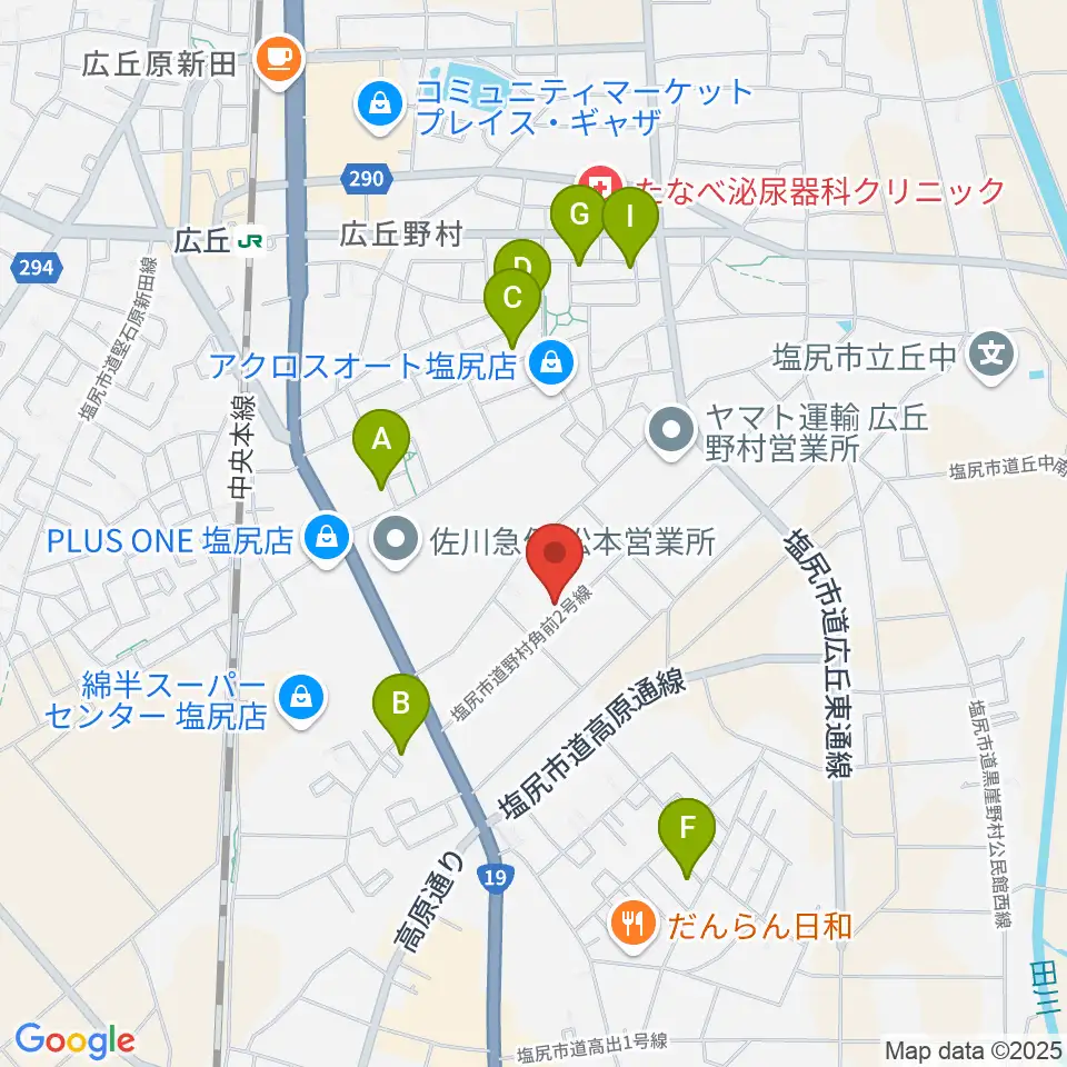 ティーズギター周辺の駐車場・コインパーキング一覧地図