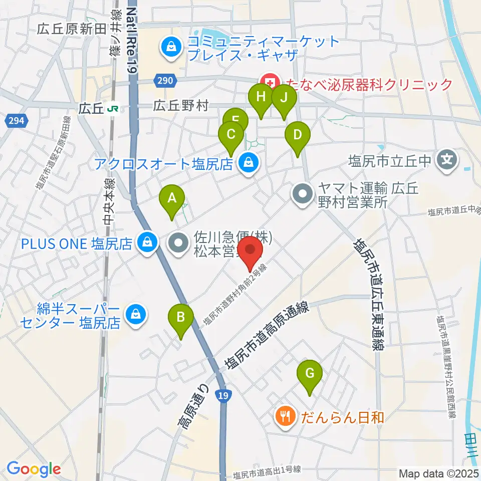 ティーズギター周辺の駐車場・コインパーキング一覧地図