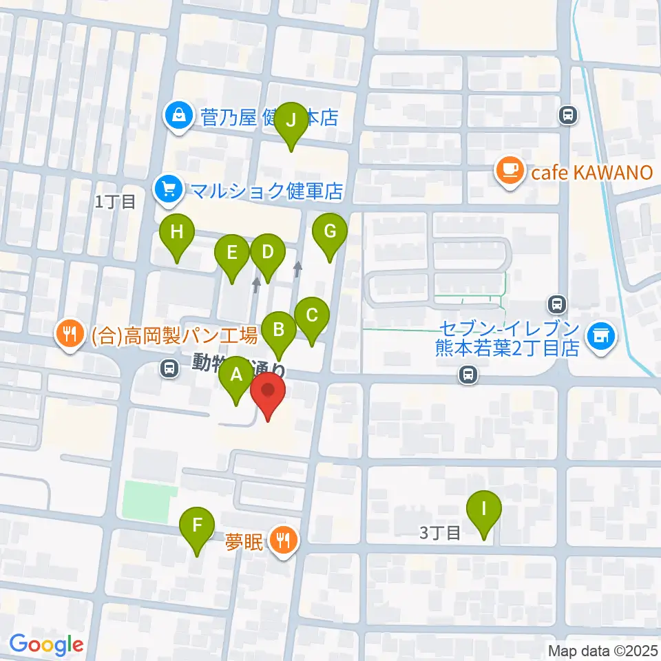 熊本市健軍文化ホール周辺の駐車場・コインパーキング一覧地図