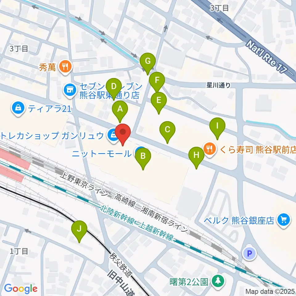山野楽器サウンドクルー熊谷周辺の駐車場・コインパーキング一覧地図