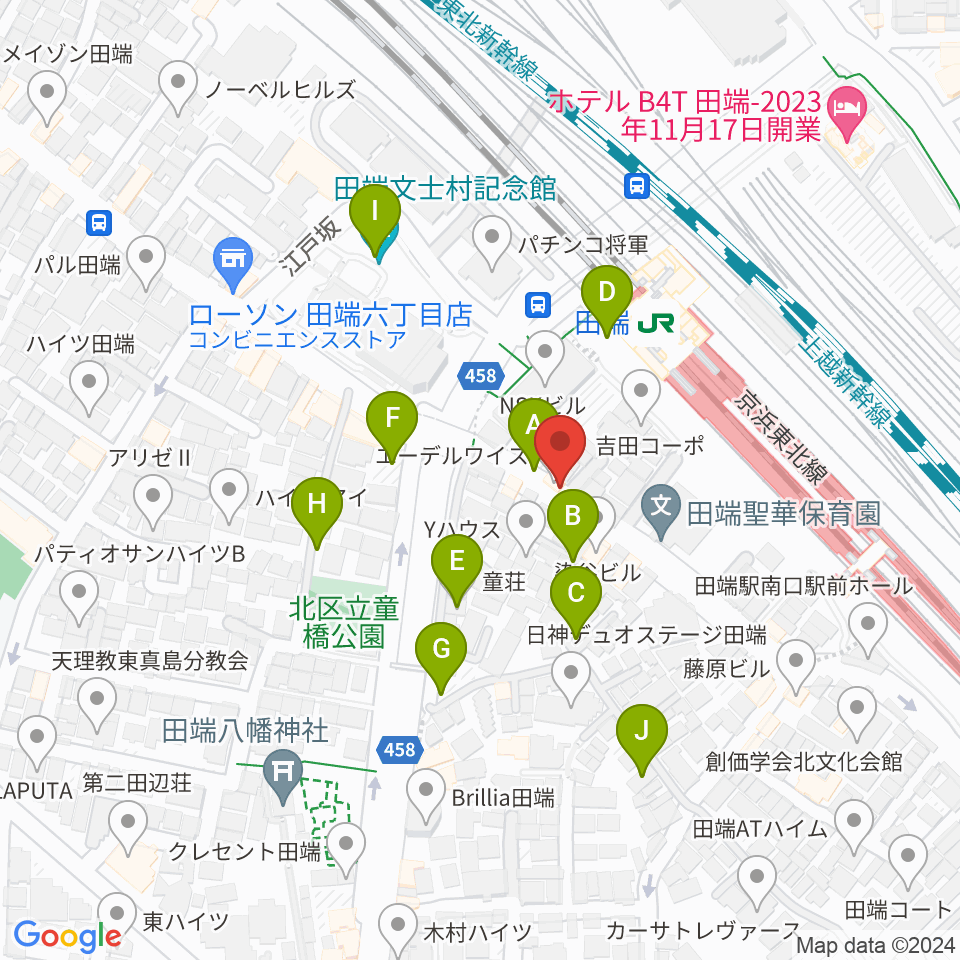 田端Pスタジオ周辺の駐車場・コインパーキング一覧地図