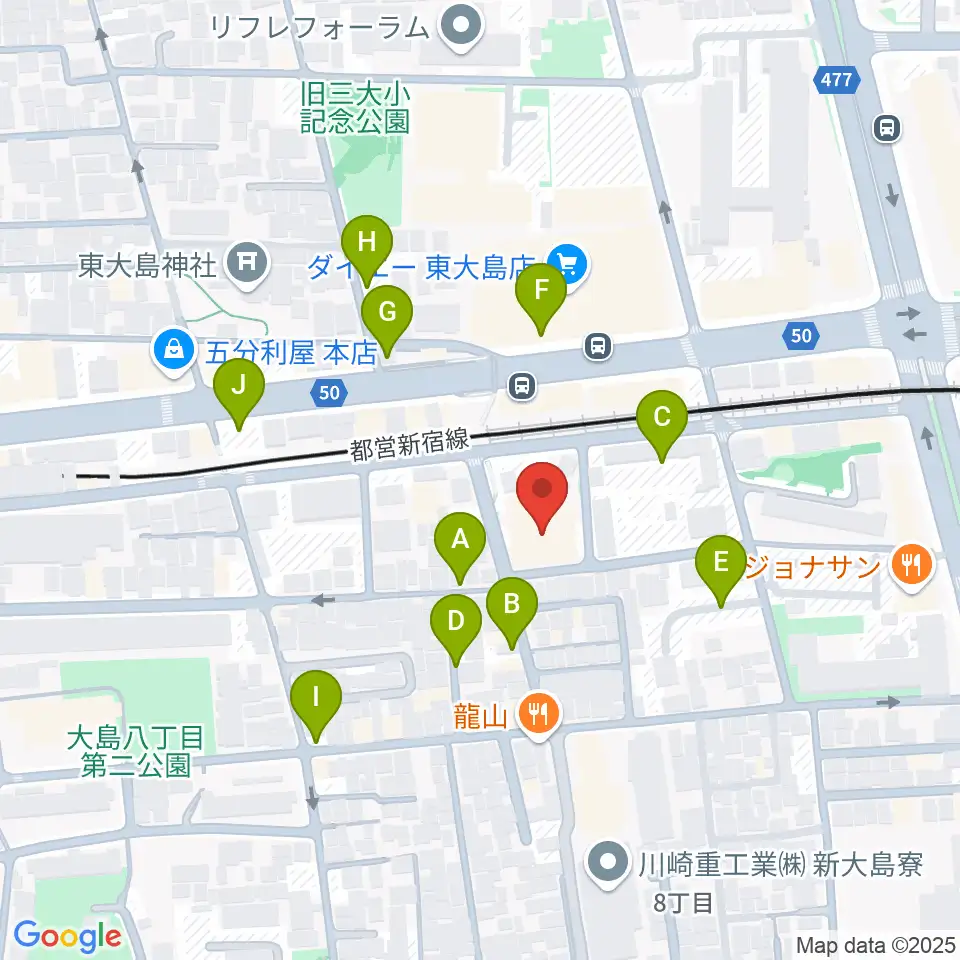 東大島文化センター周辺の駐車場・コインパーキング一覧地図