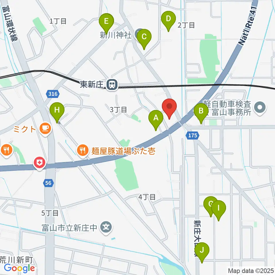 MPC楽器センター富山周辺の駐車場・コインパーキング一覧地図