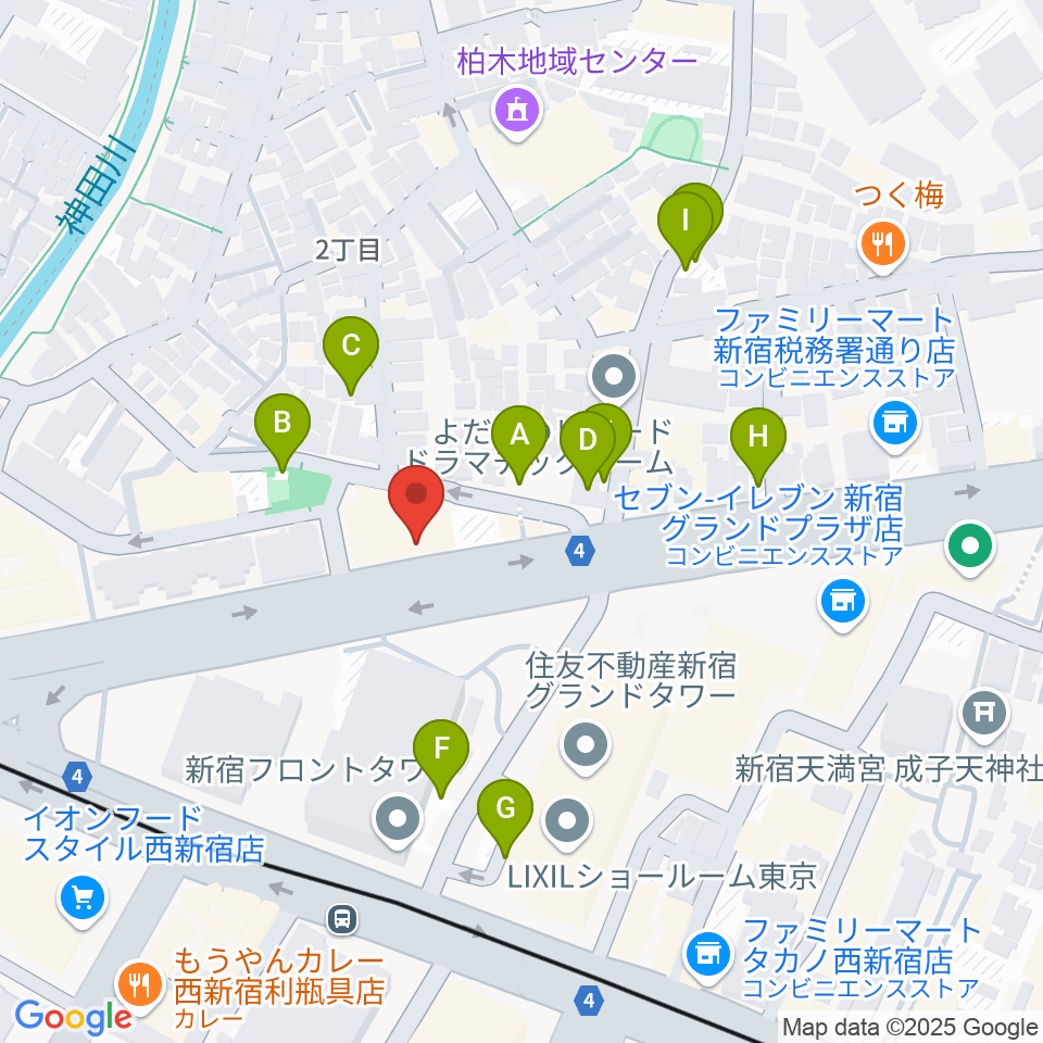 新宿村スタジオ周辺の駐車場・コインパーキング一覧地図