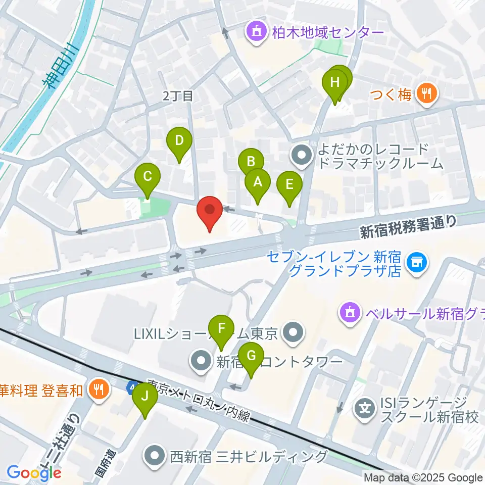 新宿村スタジオ周辺の駐車場・コインパーキング一覧地図