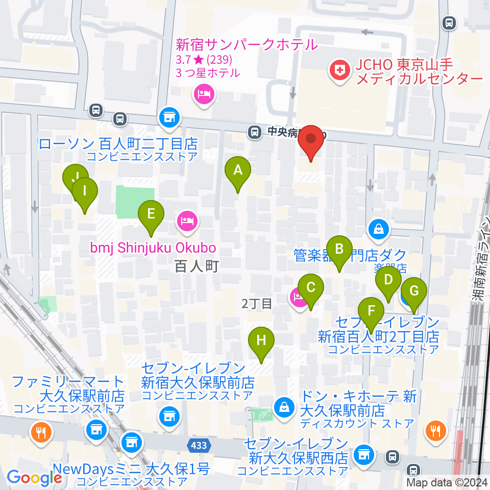 スタジオ ヴィルトゥオージ周辺の駐車場・コインパーキング一覧地図