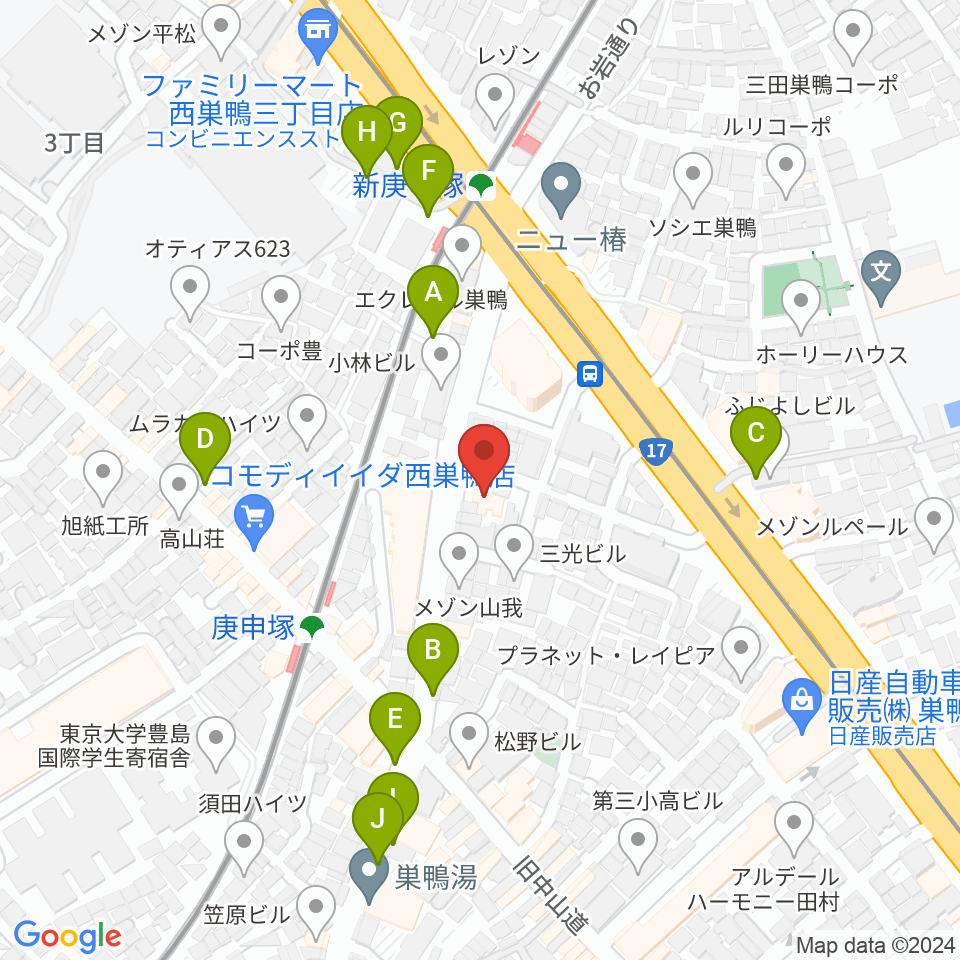 スタジオフォー周辺の駐車場・コインパーキング一覧地図