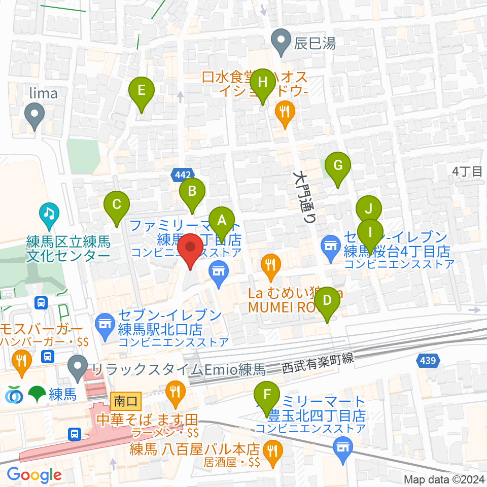 スタジオマザーハウス練馬店周辺の駐車場・コインパーキング一覧地図