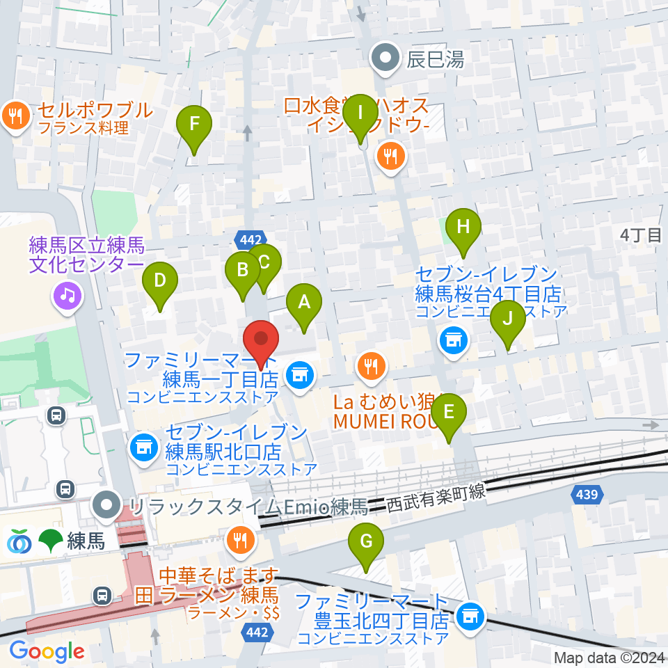 スタジオマザーハウス練馬店周辺の駐車場・コインパーキング一覧地図