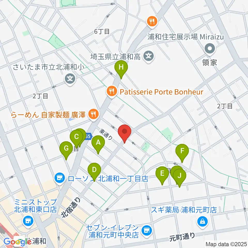 アオバ楽器 浦和音楽院周辺の駐車場・コインパーキング一覧地図