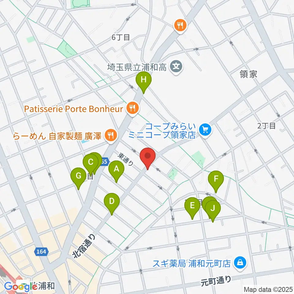 アオバ楽器 浦和音楽院周辺の駐車場・コインパーキング一覧地図