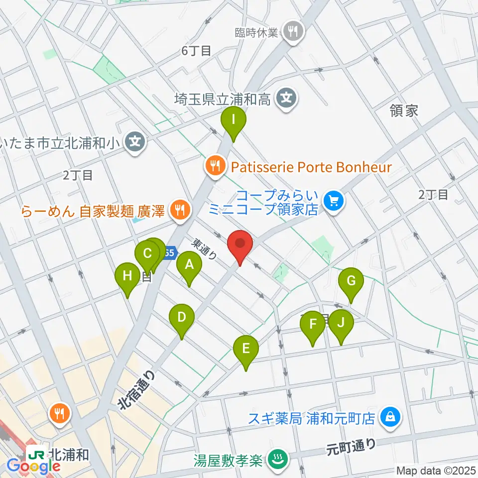 アオバ楽器 浦和音楽院周辺の駐車場・コインパーキング一覧地図