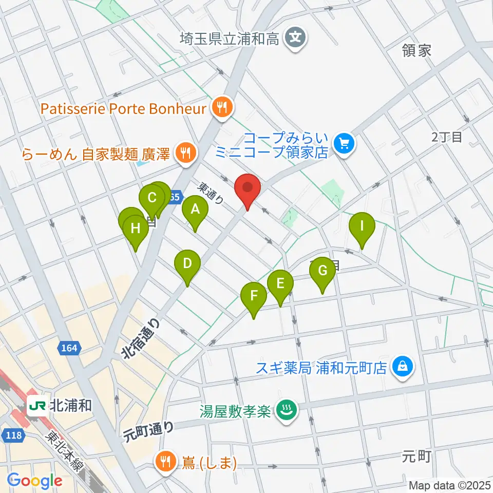 アオバ楽器 浦和音楽院周辺の駐車場・コインパーキング一覧地図