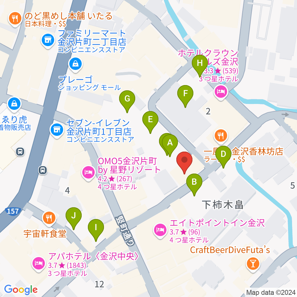 BIGBOSS金沢周辺の駐車場・コインパーキング一覧地図