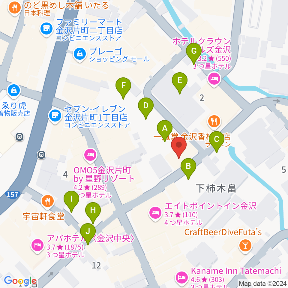 BIGBOSS金沢周辺の駐車場・コインパーキング一覧地図