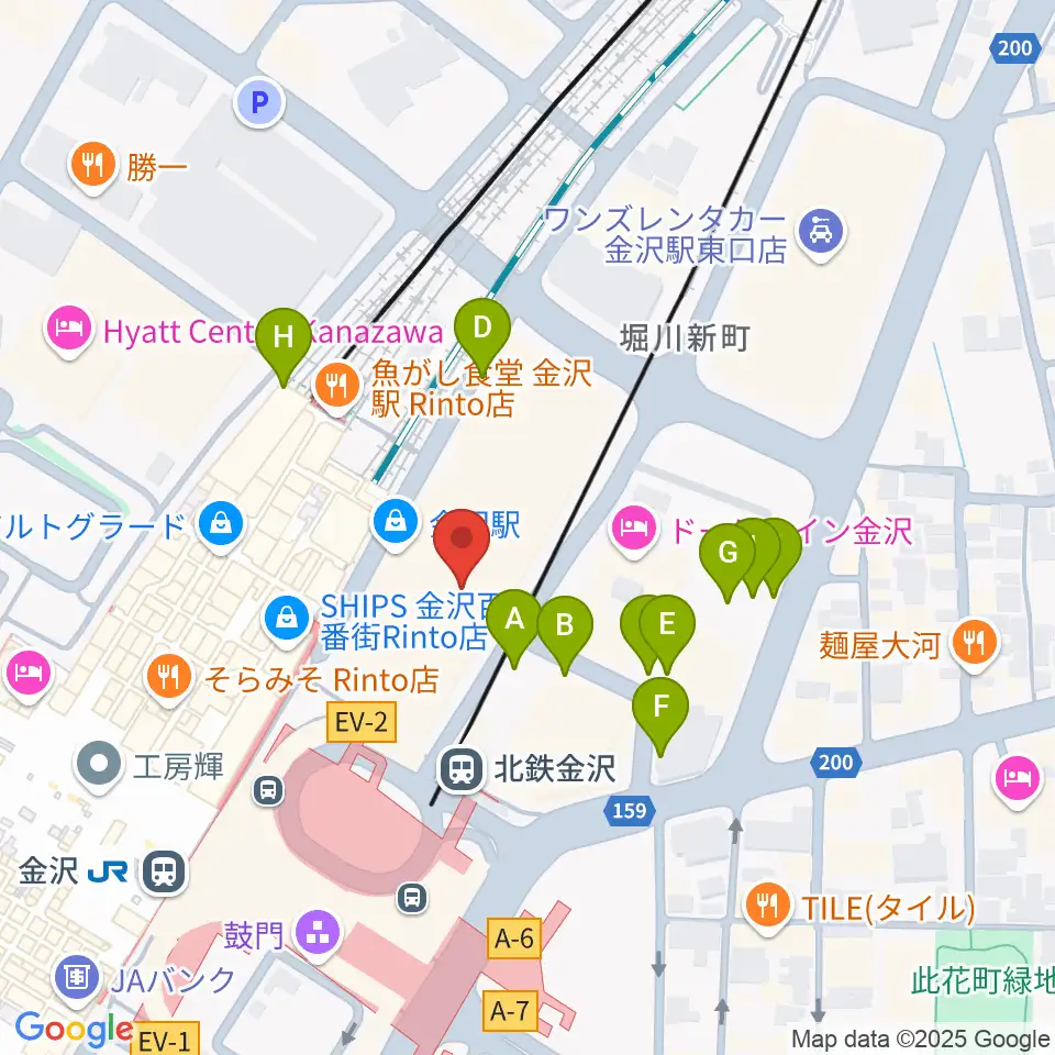 島村楽器 金沢フォーラス店周辺の駐車場・コインパーキング一覧地図
