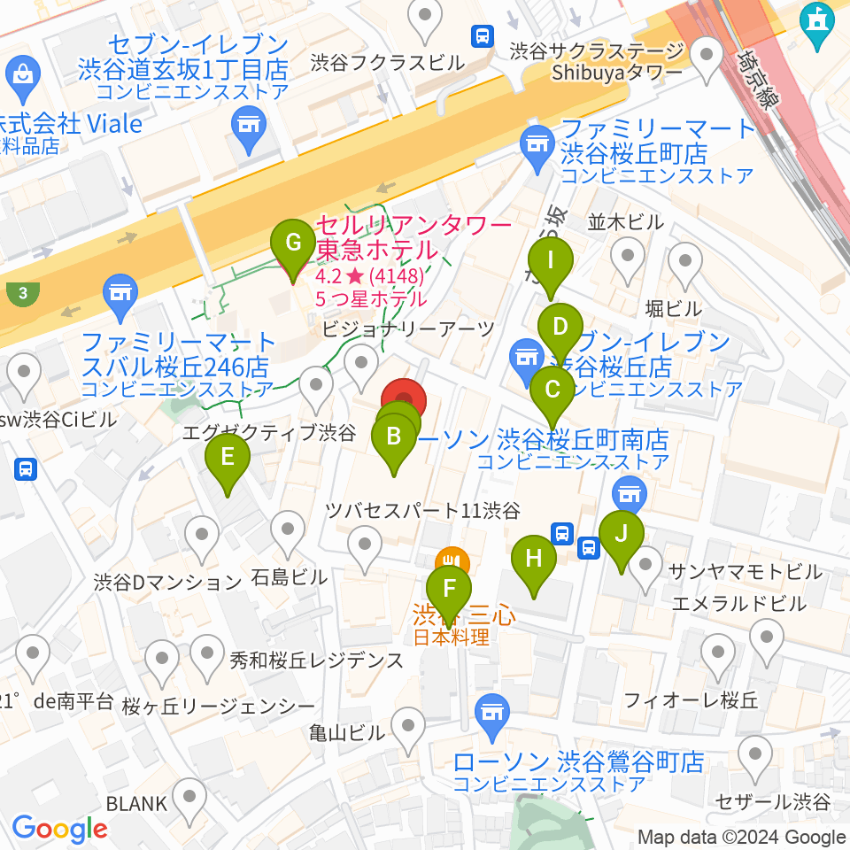 渋谷区文化総合センター大和田周辺の駐車場・コインパーキング一覧地図