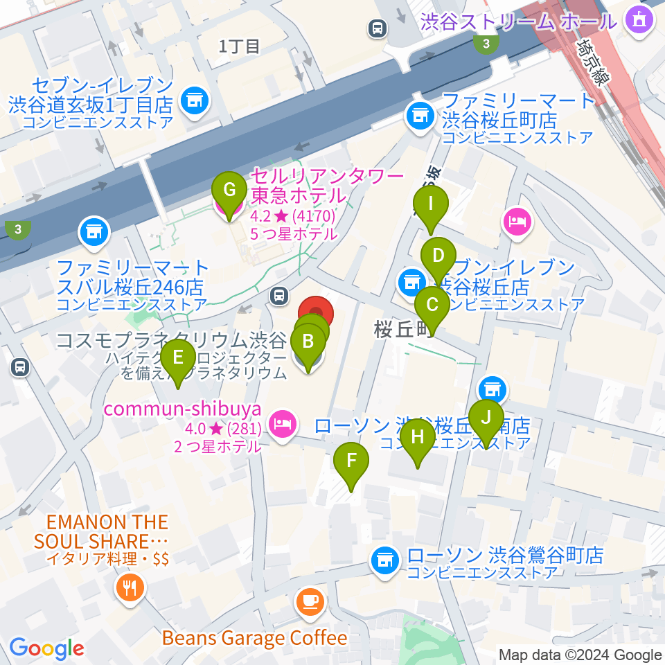 渋谷区文化総合センター大和田周辺の駐車場・コインパーキング一覧地図