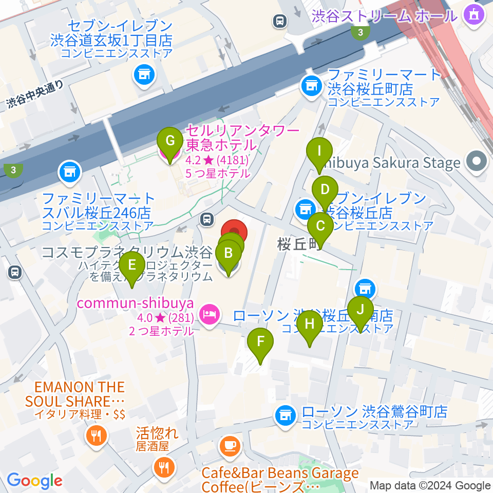 渋谷区文化総合センター大和田周辺の駐車場・コインパーキング一覧地図