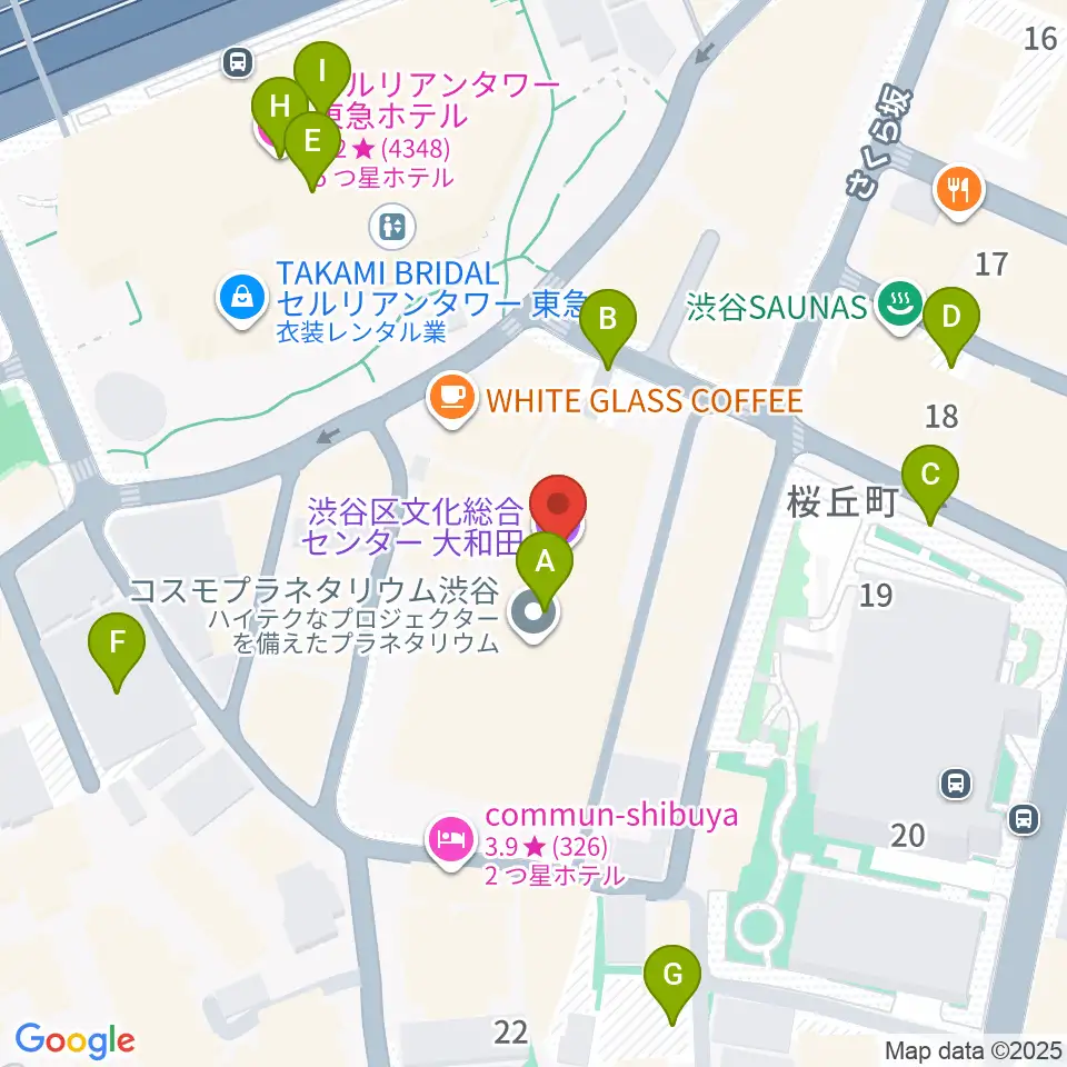 渋谷区文化総合センター大和田周辺の駐車場・コインパーキング一覧地図