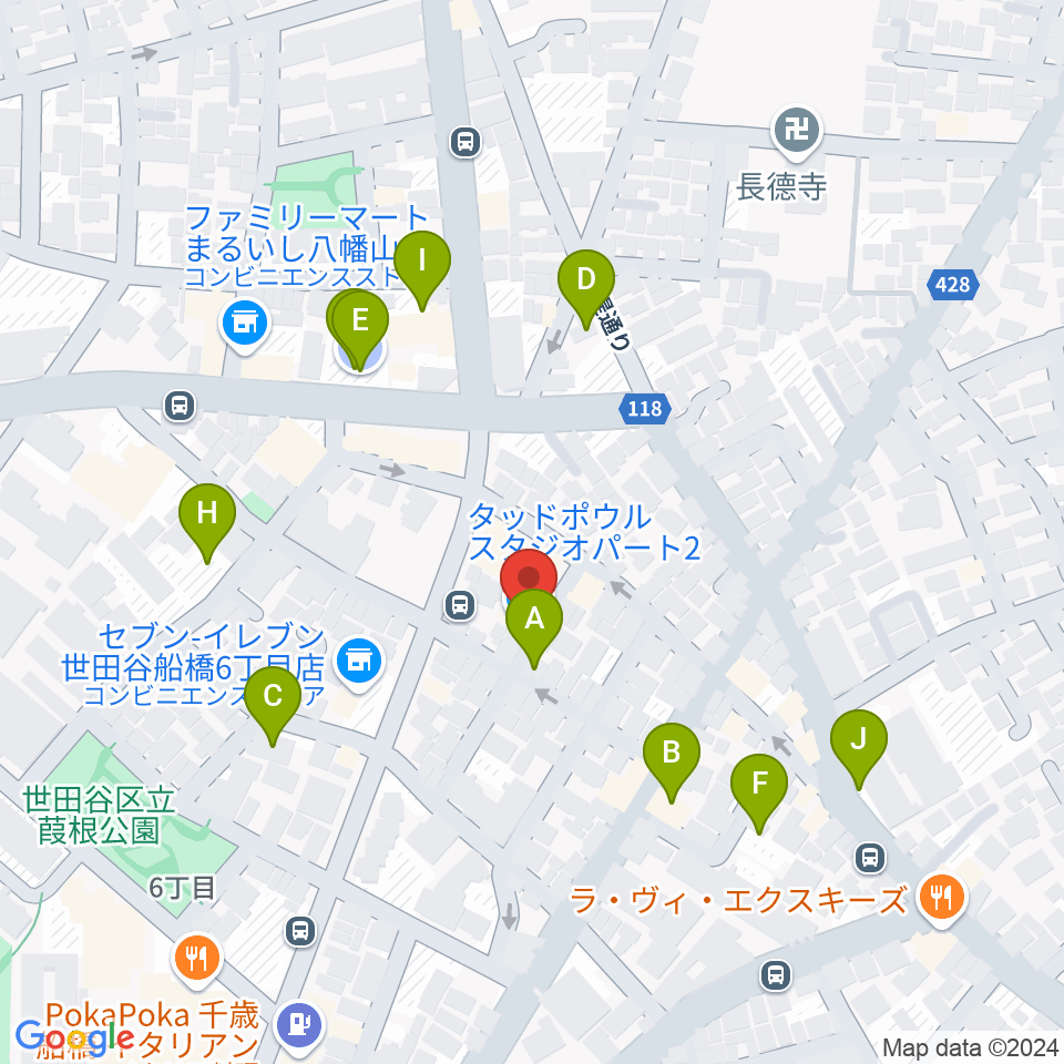 タッドポウルスタジオ Part2周辺の駐車場・コインパーキング一覧地図