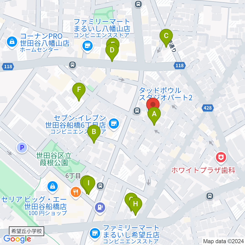 タッドポウルスタジオ Part2周辺の駐車場・コインパーキング一覧地図