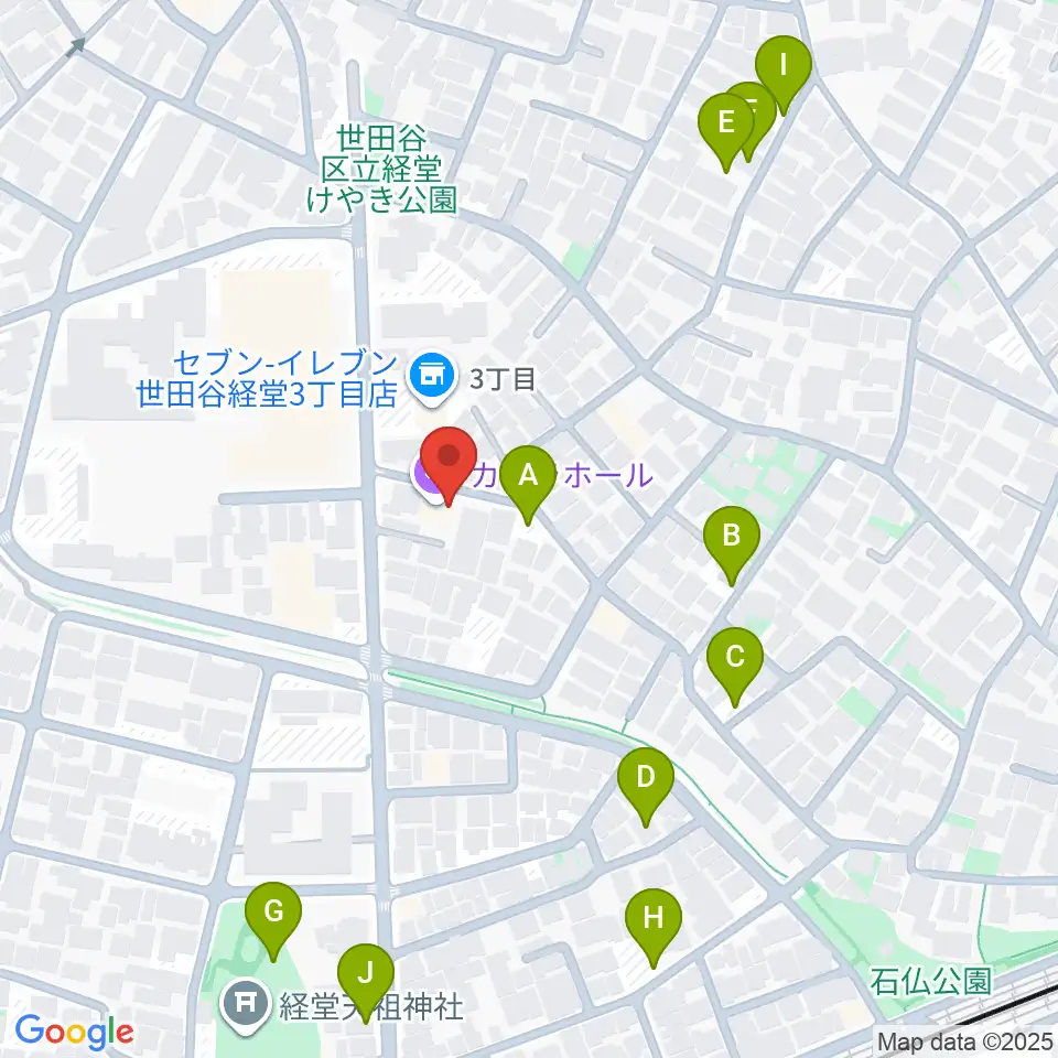 カルラホール周辺の駐車場・コインパーキング一覧地図