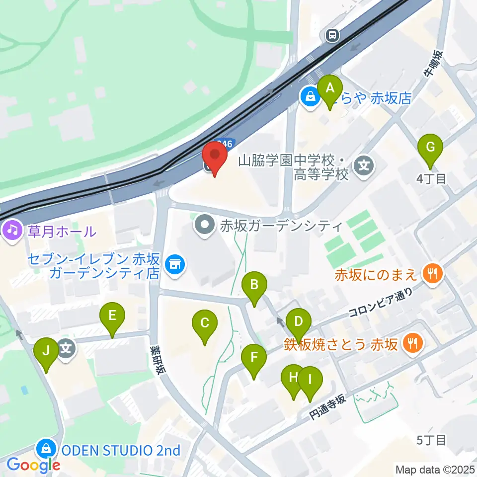 赤坂区民センター周辺の駐車場・コインパーキング一覧地図