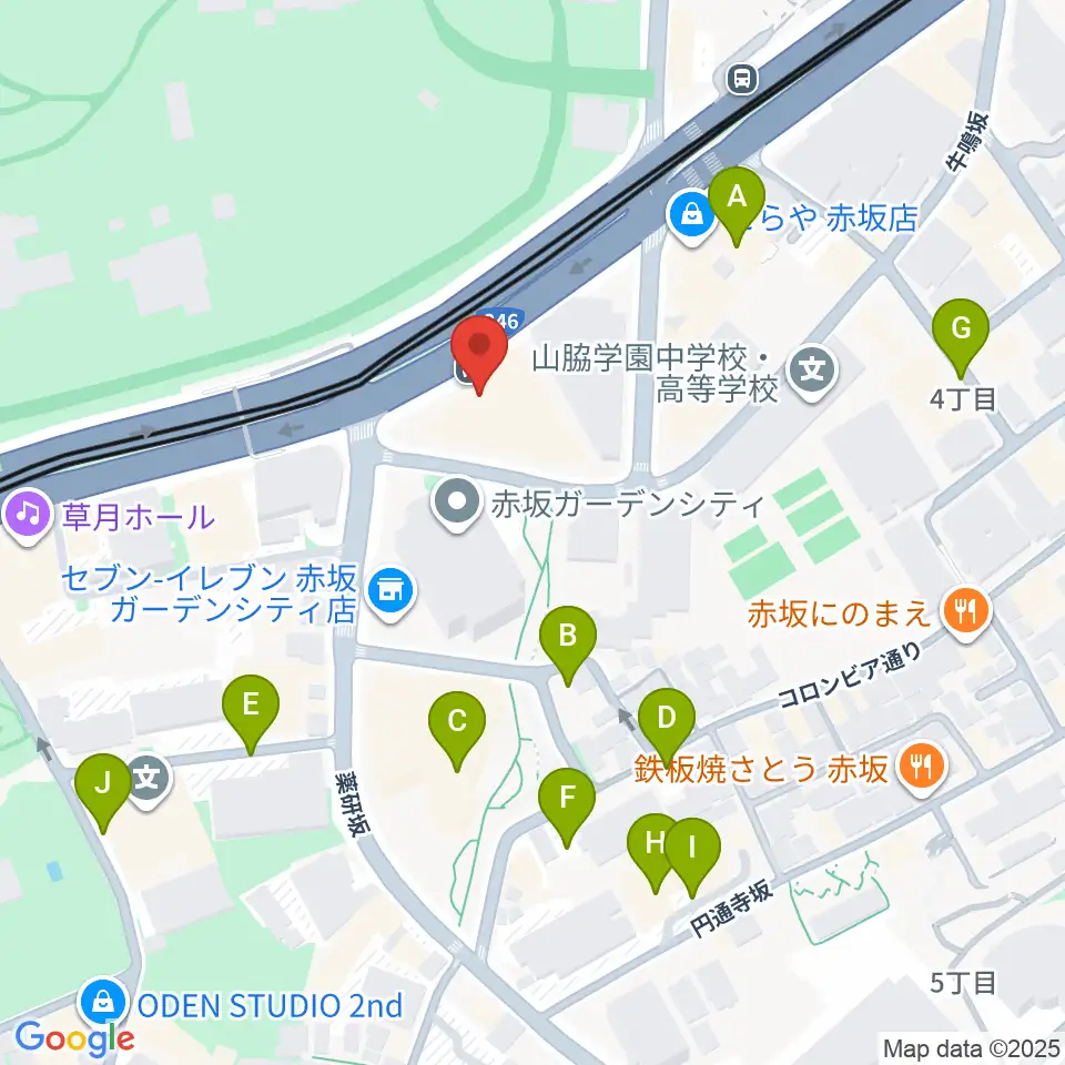 赤坂区民センター周辺の駐車場・コインパーキング一覧地図