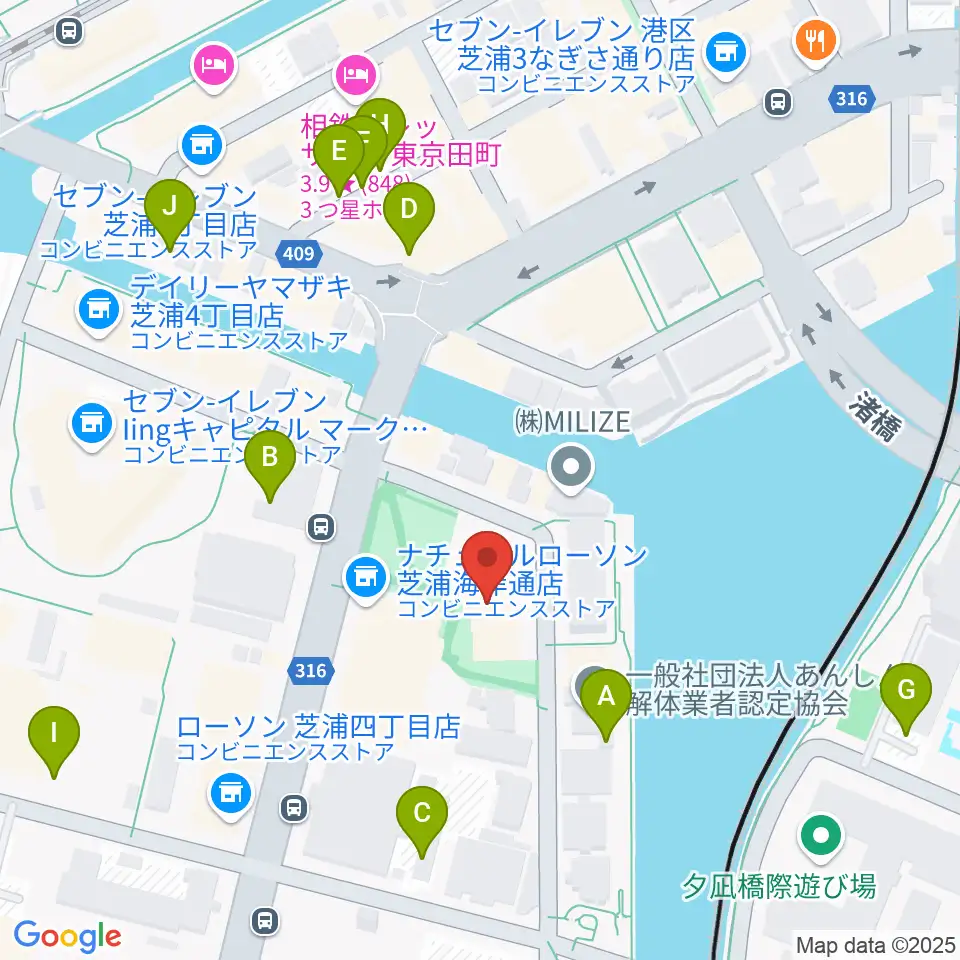 芝浦港南区民センター周辺の駐車場・コインパーキング一覧地図