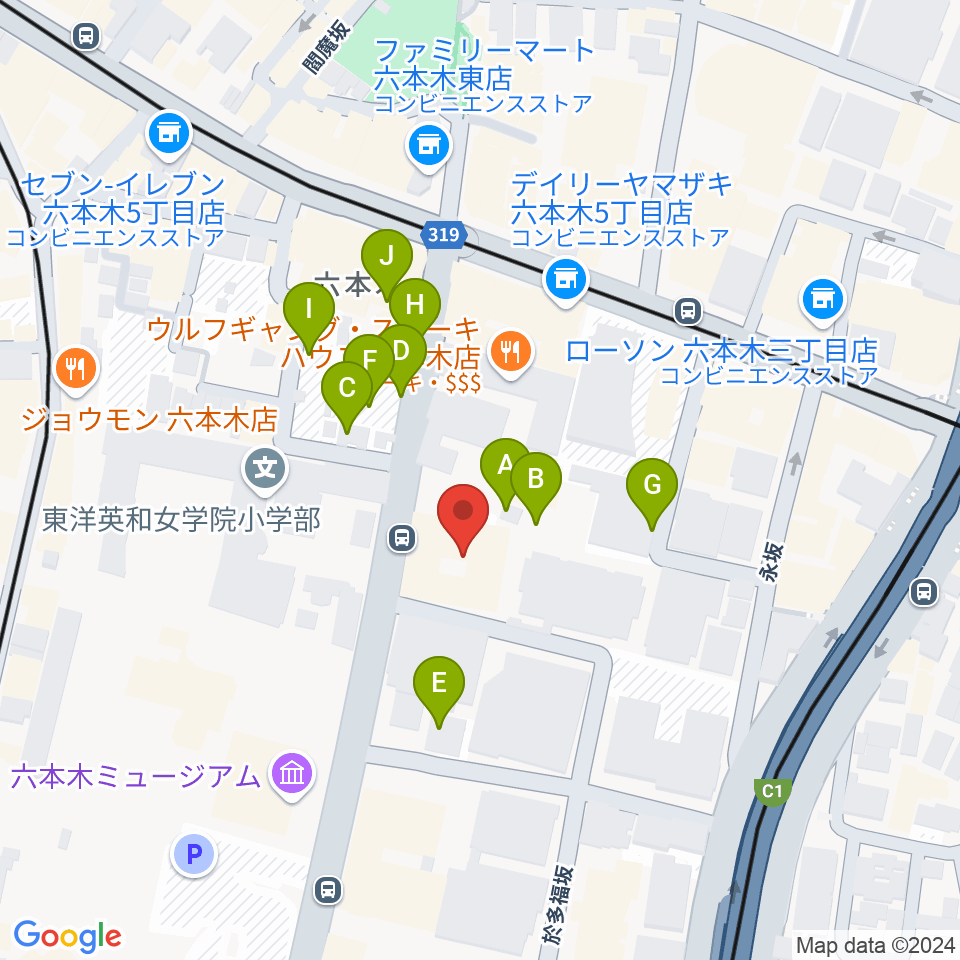 港区麻布区民センター周辺の駐車場・コインパーキング一覧地図