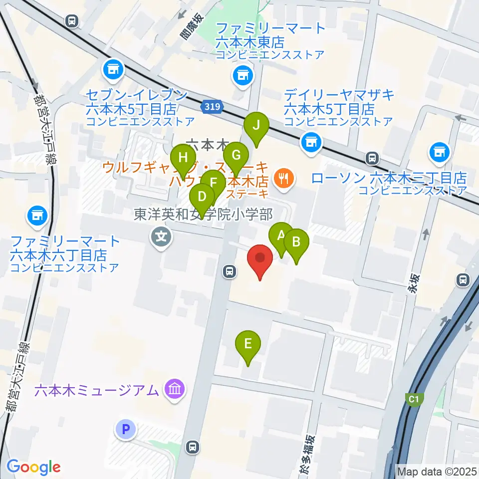 港区麻布区民センター周辺の駐車場・コインパーキング一覧地図