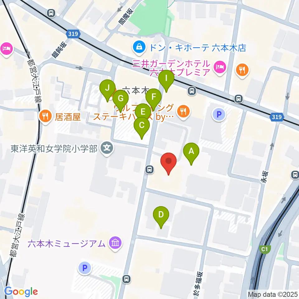 港区麻布区民センター周辺の駐車場・コインパーキング一覧地図