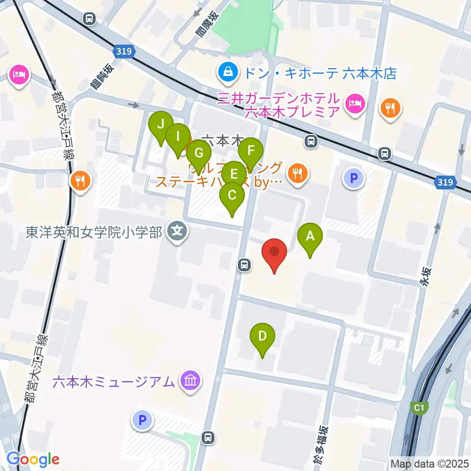 港区麻布区民センター周辺の駐車場・コインパーキング一覧地図
