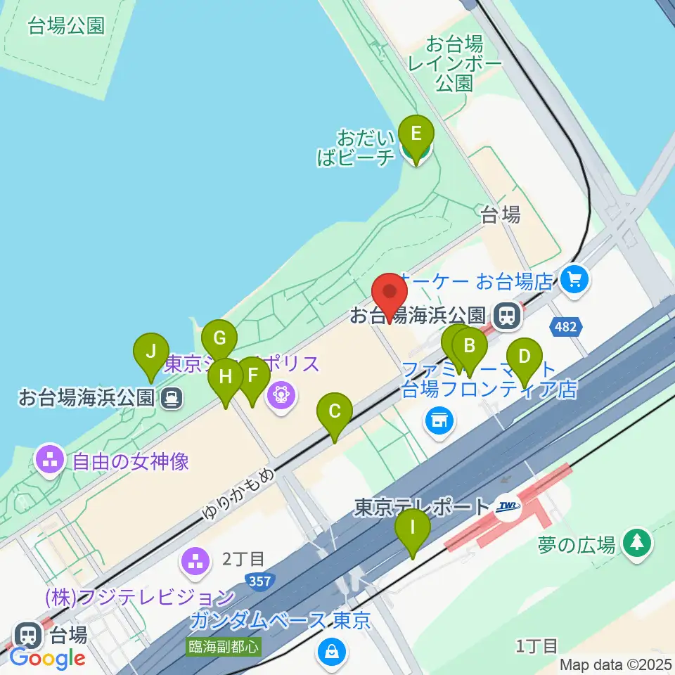 港区立台場区民センター周辺の駐車場・コインパーキング一覧地図