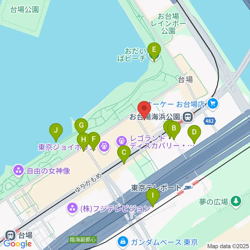 港区立台場区民センター周辺の駐車場・コインパーキング一覧地図