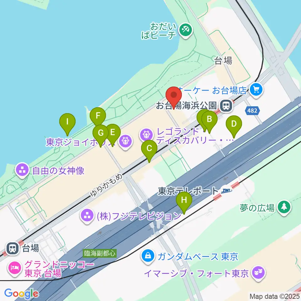 港区立台場区民センター周辺の駐車場・コインパーキング一覧地図