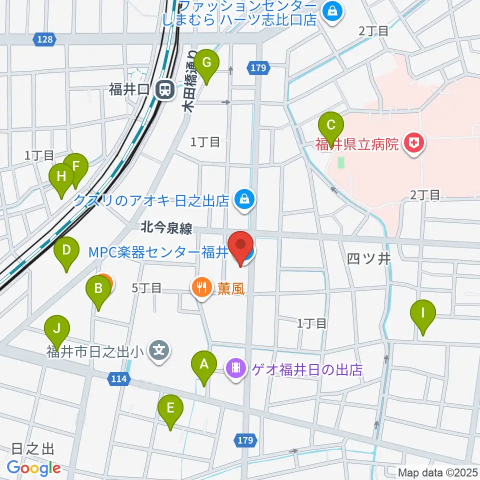 MPC楽器センター福井周辺の駐車場・コインパーキング一覧地図