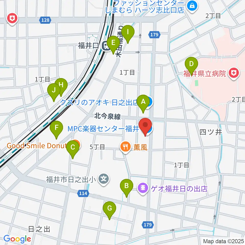 MPC楽器センター福井周辺の駐車場・コインパーキング一覧地図