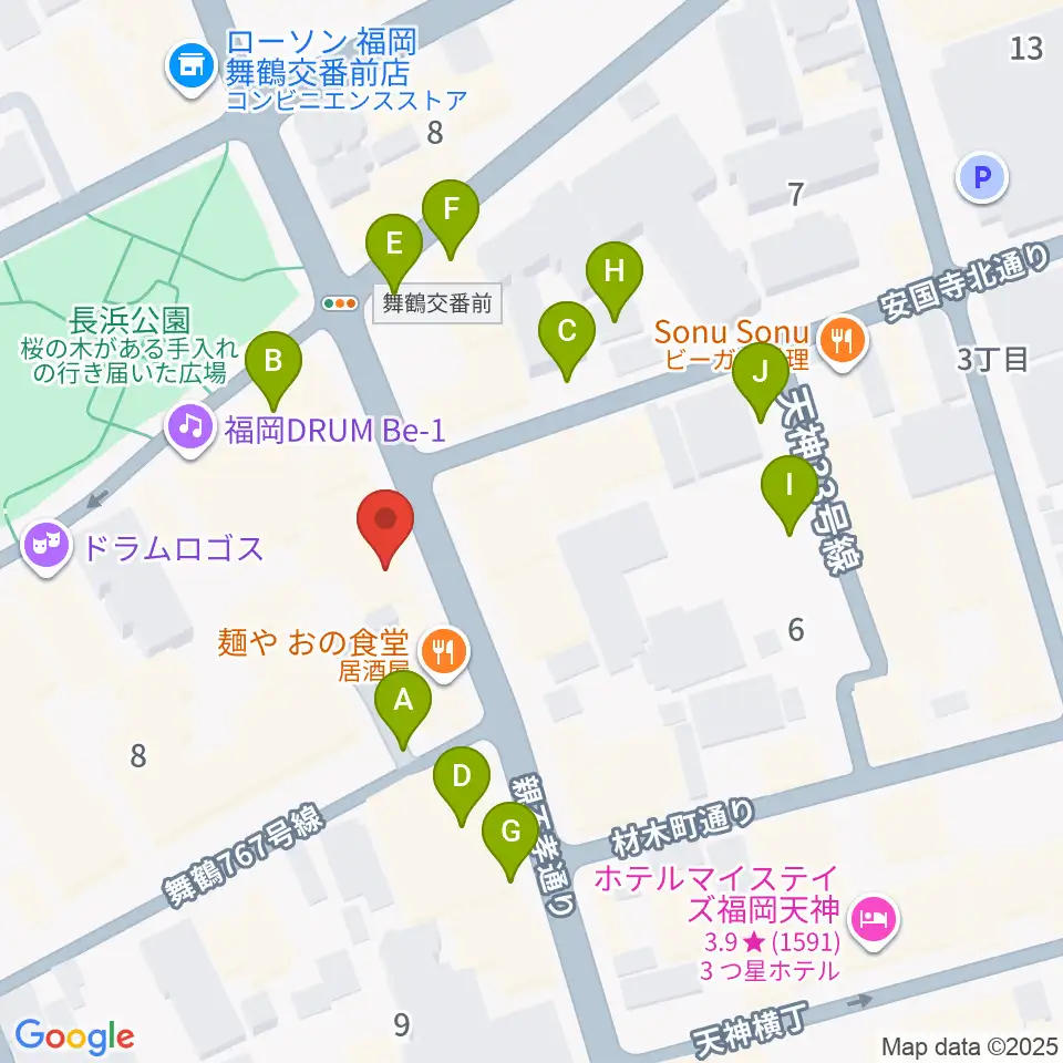 天神ブードゥーラウンジ周辺の駐車場・コインパーキング一覧地図