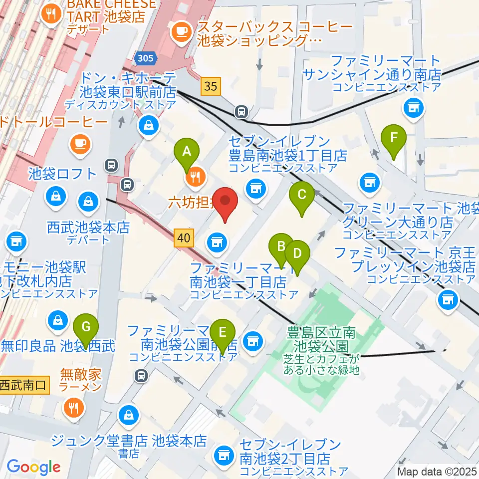 ヤマハミュージック 池袋店周辺の駐車場・コインパーキング一覧地図