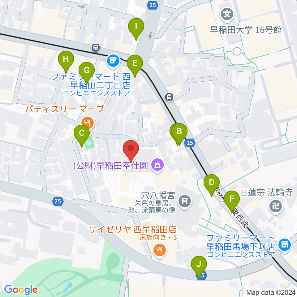 アバコスタジオ周辺の駐車場・コインパーキング一覧地図