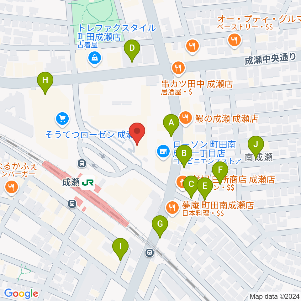 スタジオSOPIC 町田市JR成瀬駅前店周辺の駐車場・コインパーキング一覧地図