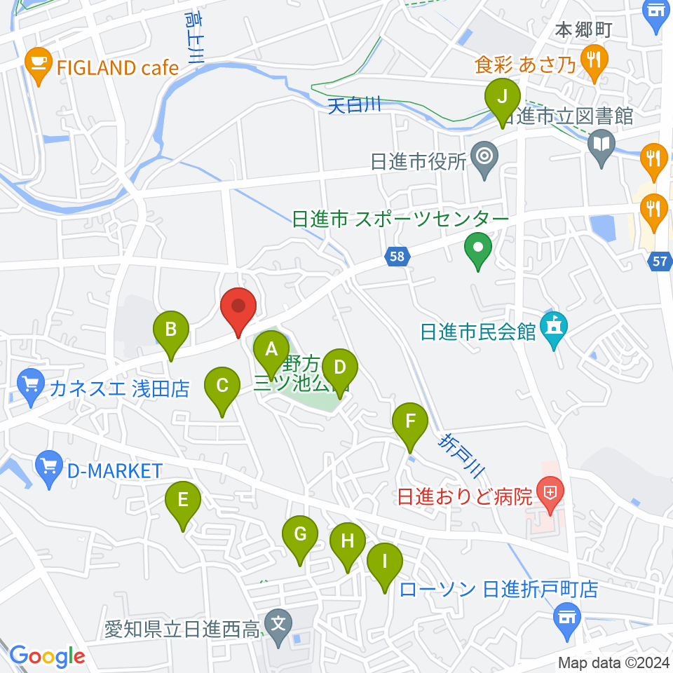 トーンウッドギター工房周辺の駐車場・コインパーキング一覧地図