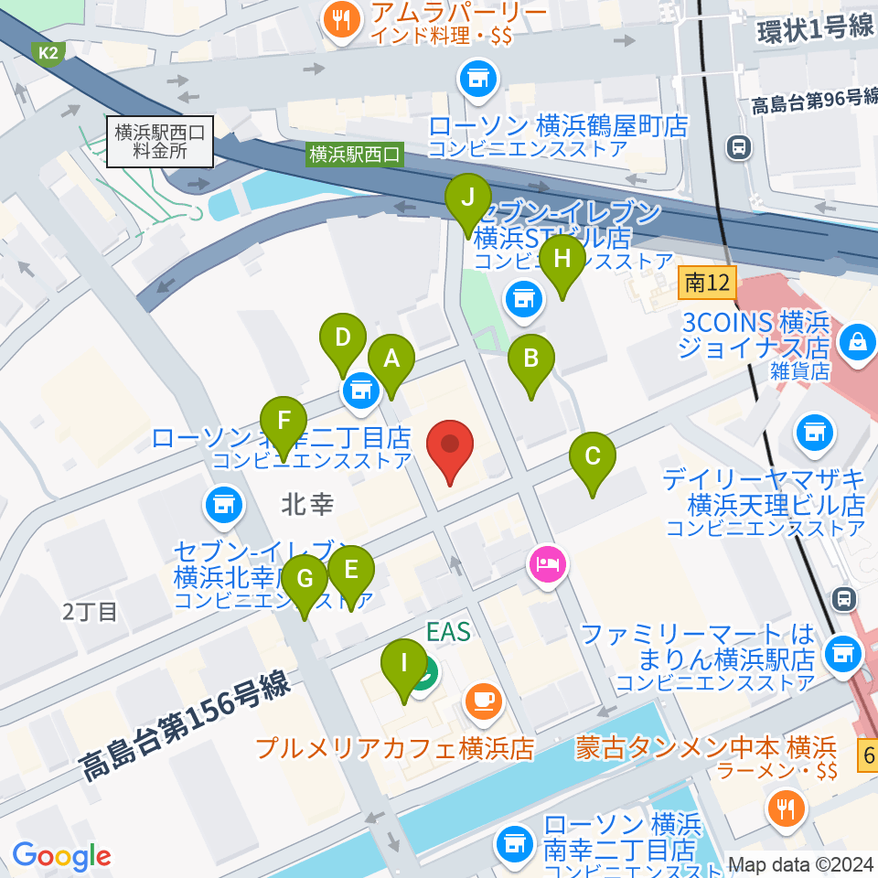 横浜センター ヤマハミュージック周辺の駐車場・コインパーキング一覧地図