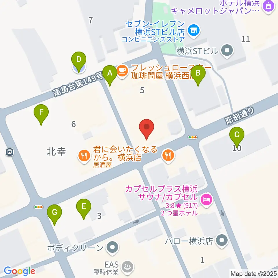 横浜センター ヤマハミュージック周辺の駐車場・コインパーキング一覧地図