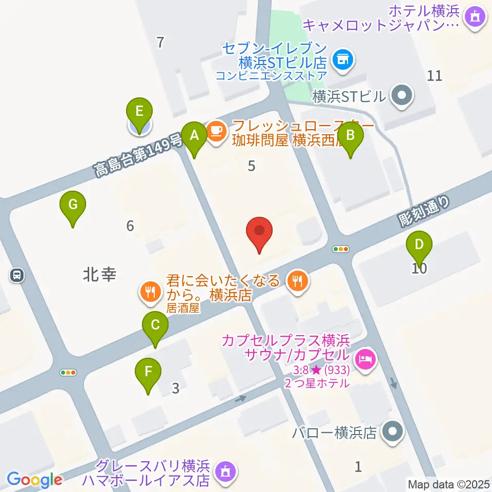 横浜センター ヤマハミュージック周辺の駐車場・コインパーキング一覧地図
