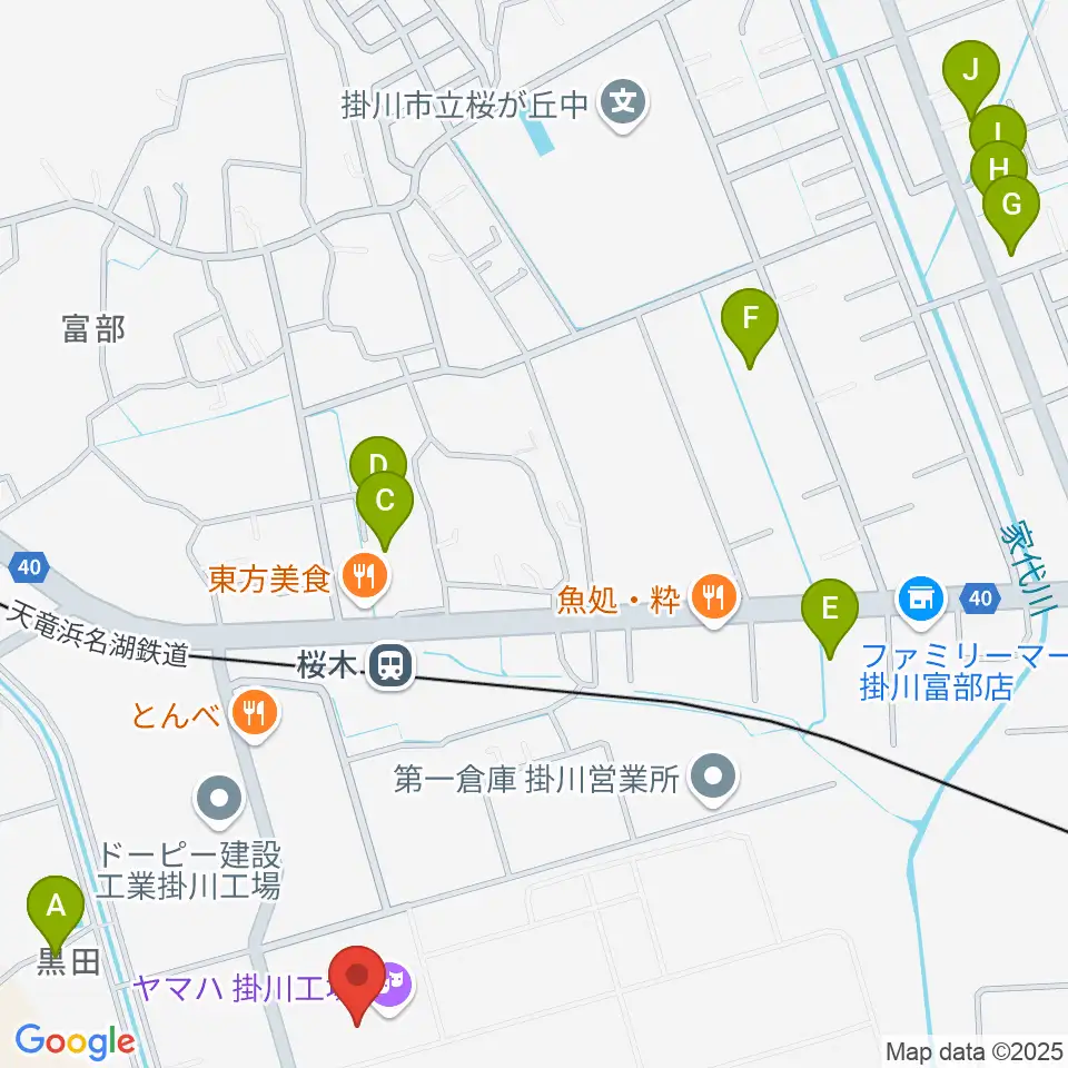 ヤマハピアノサービス掛川センター周辺の駐車場・コインパーキング一覧地図